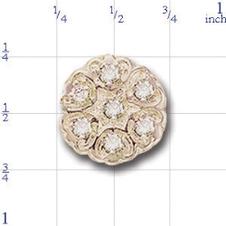 A2984 14K FLOWER SHAPED SLIDE WITH DIAMONDS 